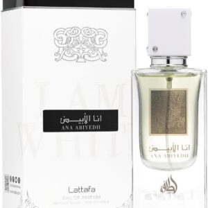 Lattafa Ana Abiyedh 60ml Eau De Parfum Spray – Unisex Long-Lasting Arabic Perfume with Woody, Vanilla & Oud Notes – Luxury Fragrance Brand New & Sealed