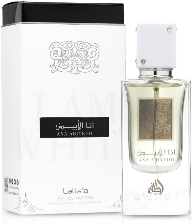 Lattafa Ana Abiyedh 60ml Eau De Parfum Spray – Unisex Long-Lasting Arabic Perfume with Woody, Vanilla & Oud Notes – Luxury Fragrance Brand New & Sealed